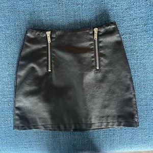Black leather skirt